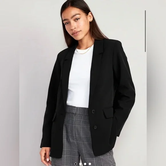 Old Navy Women's Taylor Fit Relaxed Black Blazer in MP - Picture 1 of 6